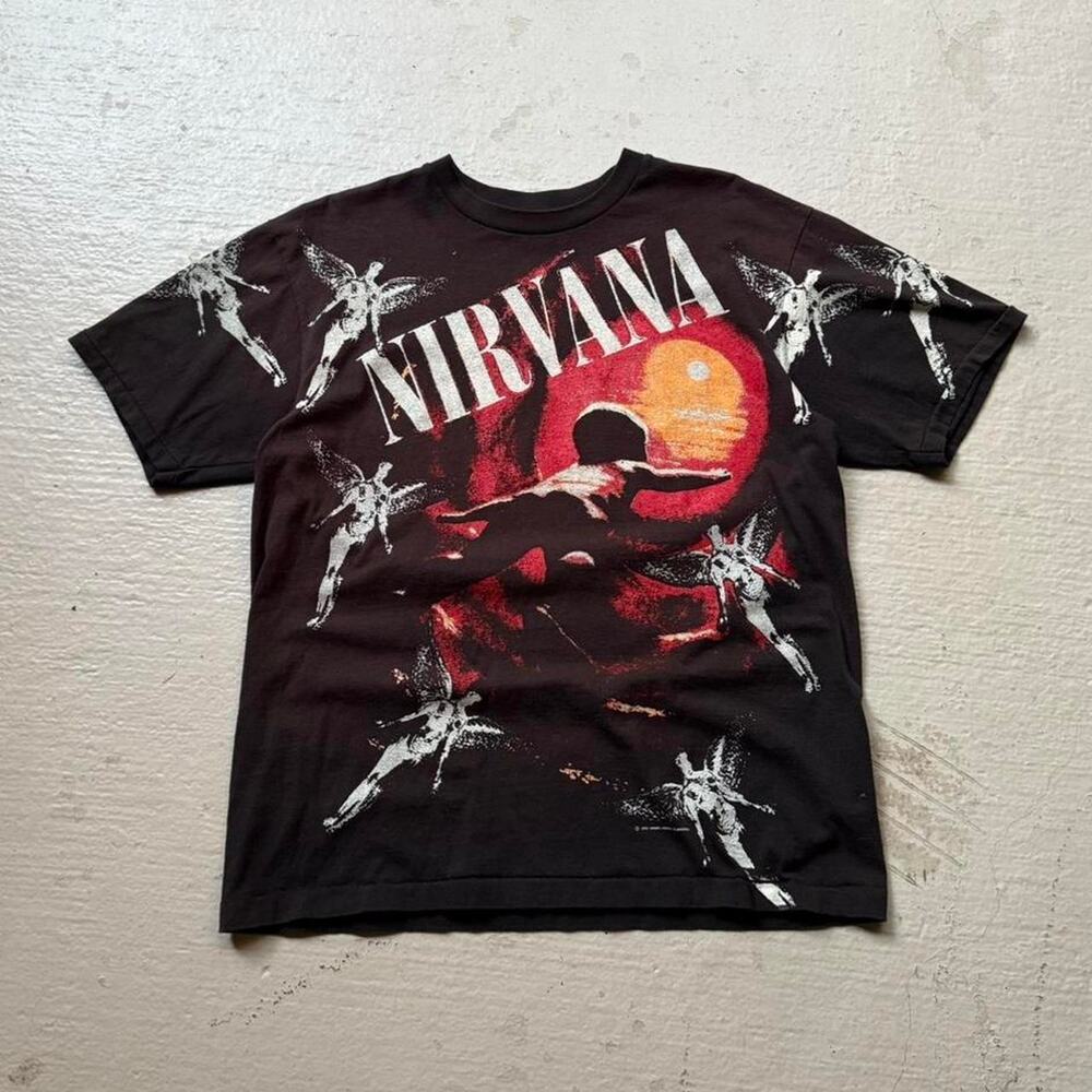 Vintage Nirvana In Utero Men's XL AOP Band Shirt Grunge